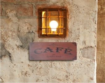 實木復古標示-CAFÉ